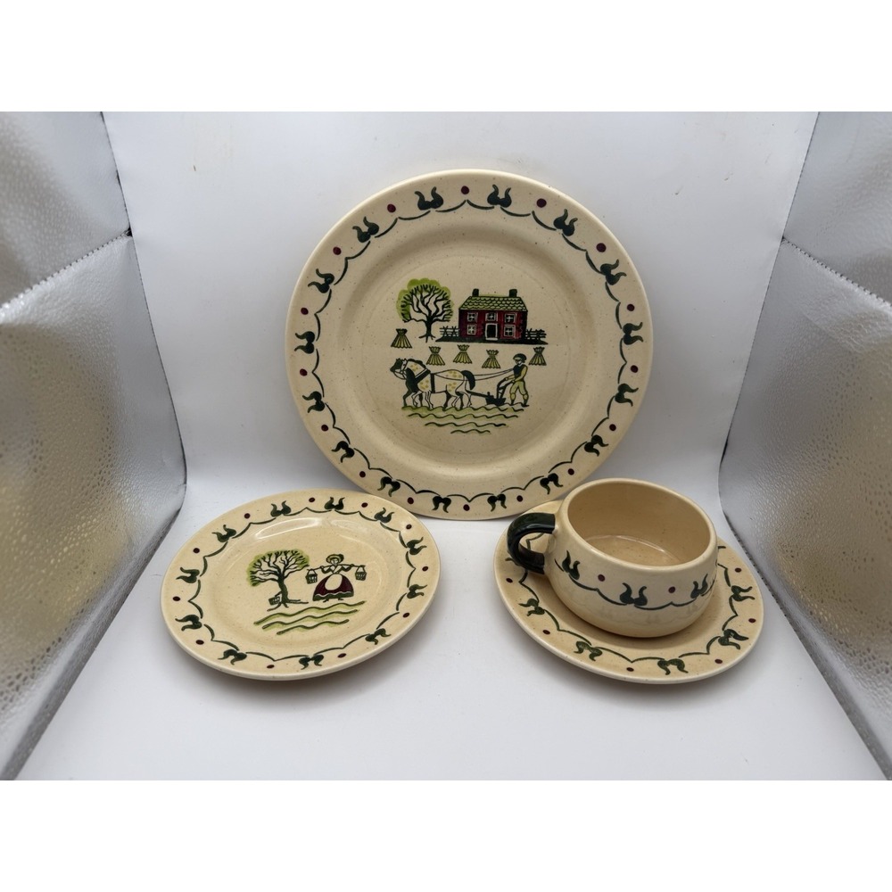 Vintage Metlox Poppytrail Homestead Provincial 4 Pc Set California